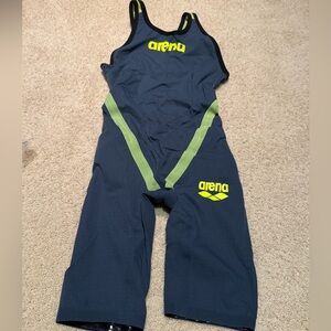 Arena swim race suit grey/neon